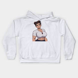 Buff Mexican Woman Kids Hoodie